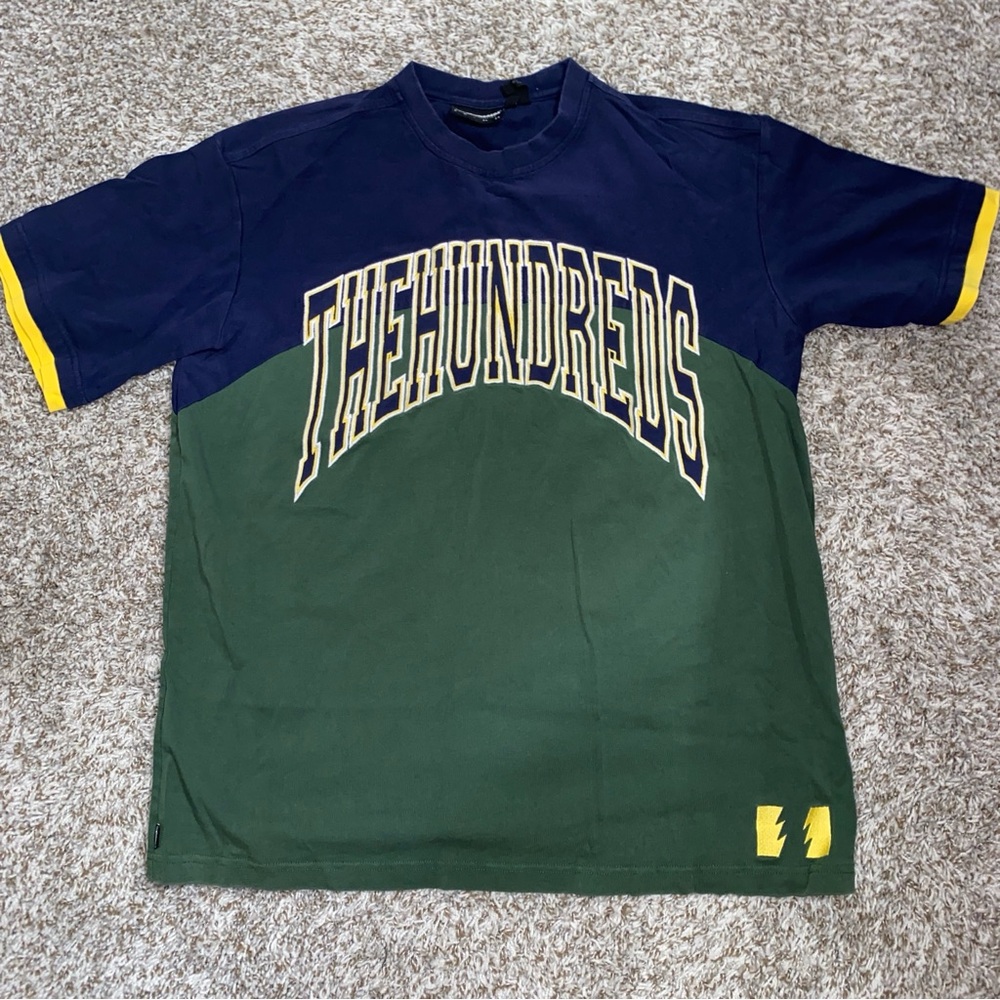 The Hundreds Navy Tee with Yellow Accents